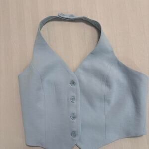 Christian lacroix blue halter top